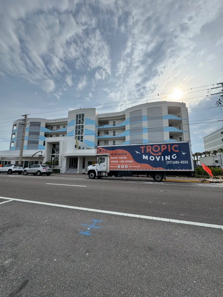 Tropic truck positioned at a hospitality project site