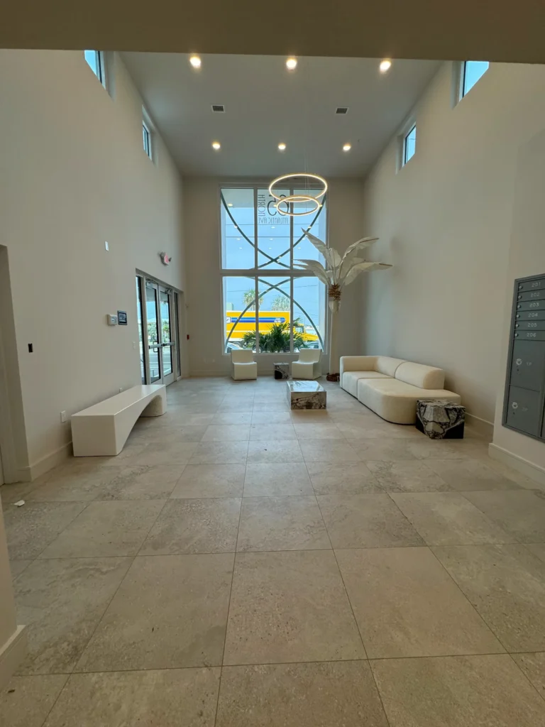 Commercial interior ready for coordinated logistics work