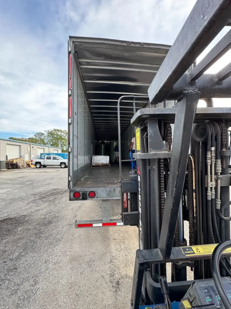Tropic receiving operation viewed from a commercial loading area